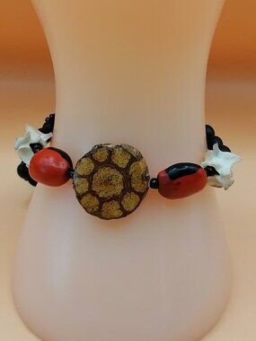 Handmade Amazonian Huayruro Ayahuasca Flower Bracelet